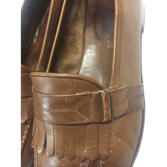 Johnston and Murphy Camel Brown Leather with Strap Gold Hardware Kiltie 9 1/2N main image 4